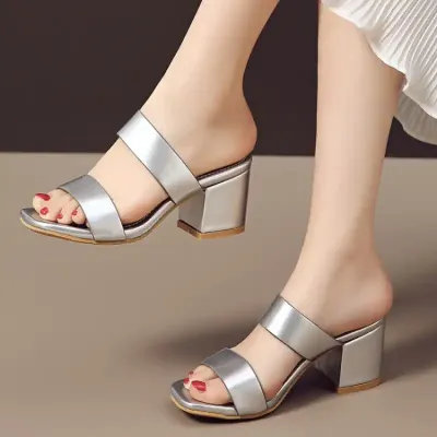 FOREIGN TRADE HIGH-HEELED SANDALS SILVER